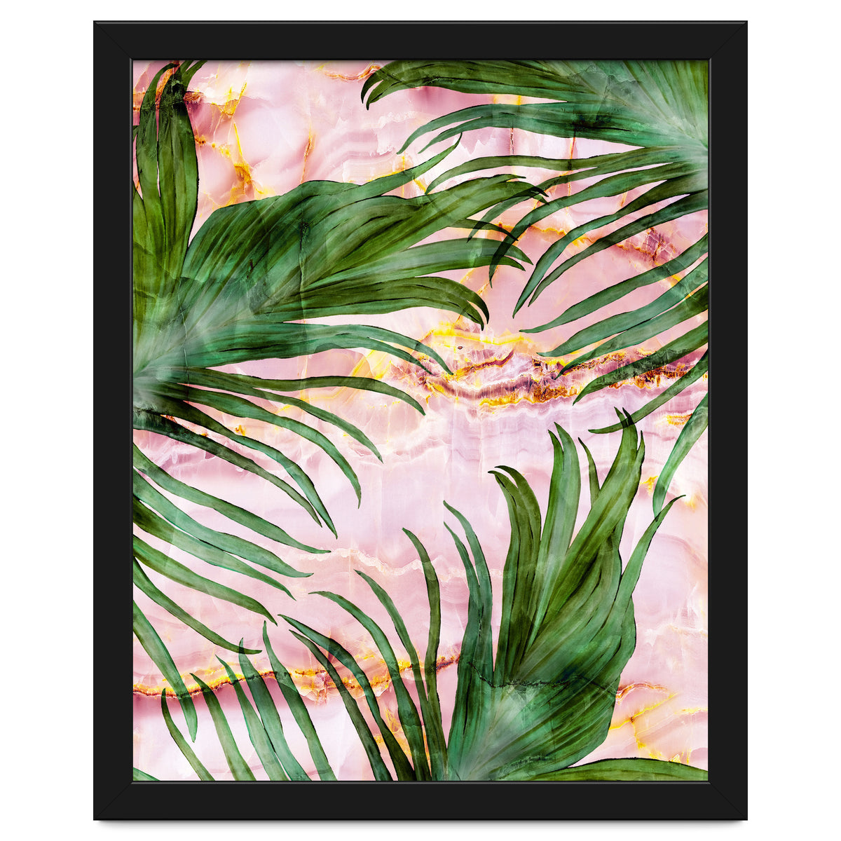 Palm leaf on marble 01