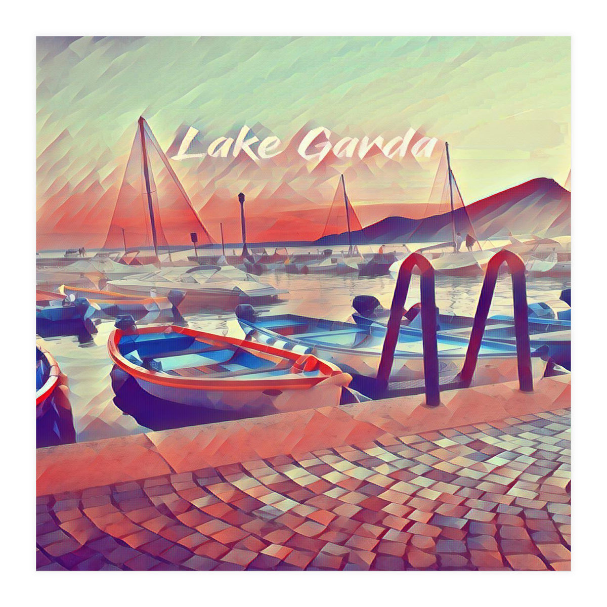 Boats On Lake Garda (Print Only)