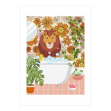 Lion Bathing on Groovy Bathroom (Print Only) thumbnail