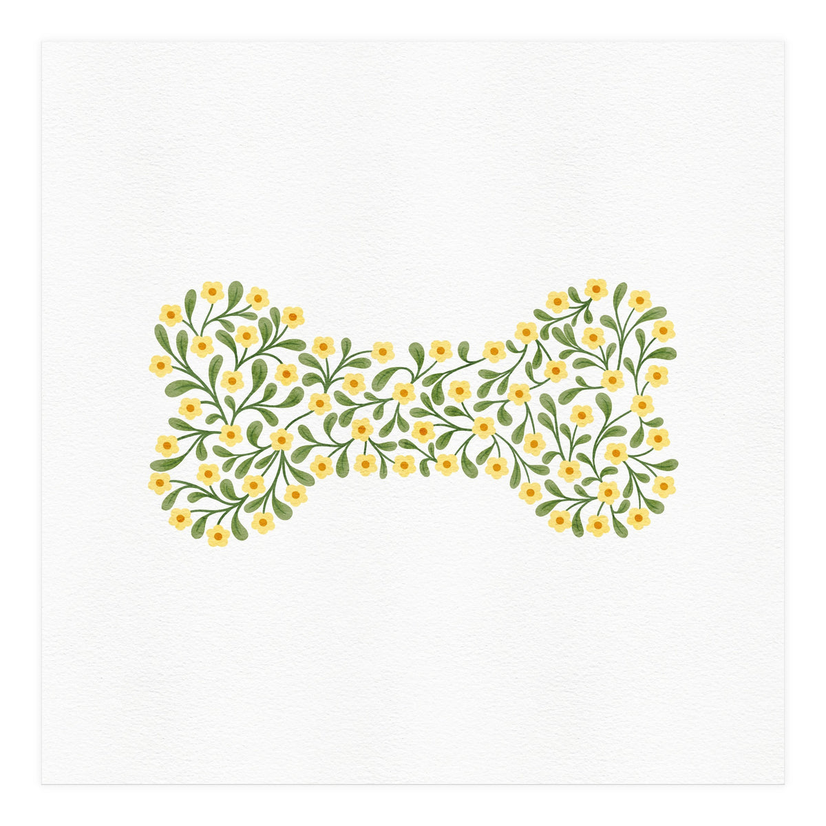 Floral Dog Bone (Print Only)