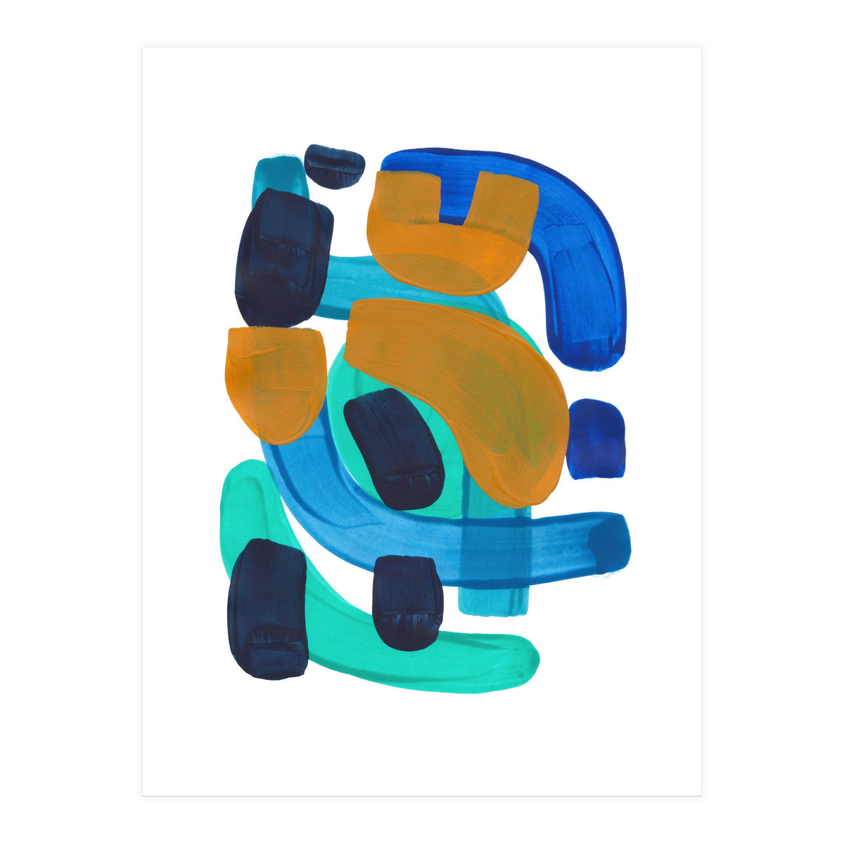 Marine Shapes Yellow Accent (Print Only)