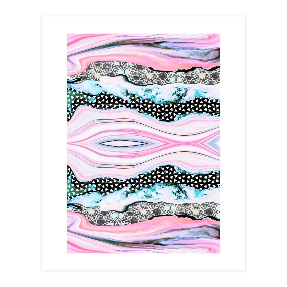 Abstract shapes of marble and patterns (Print Only)