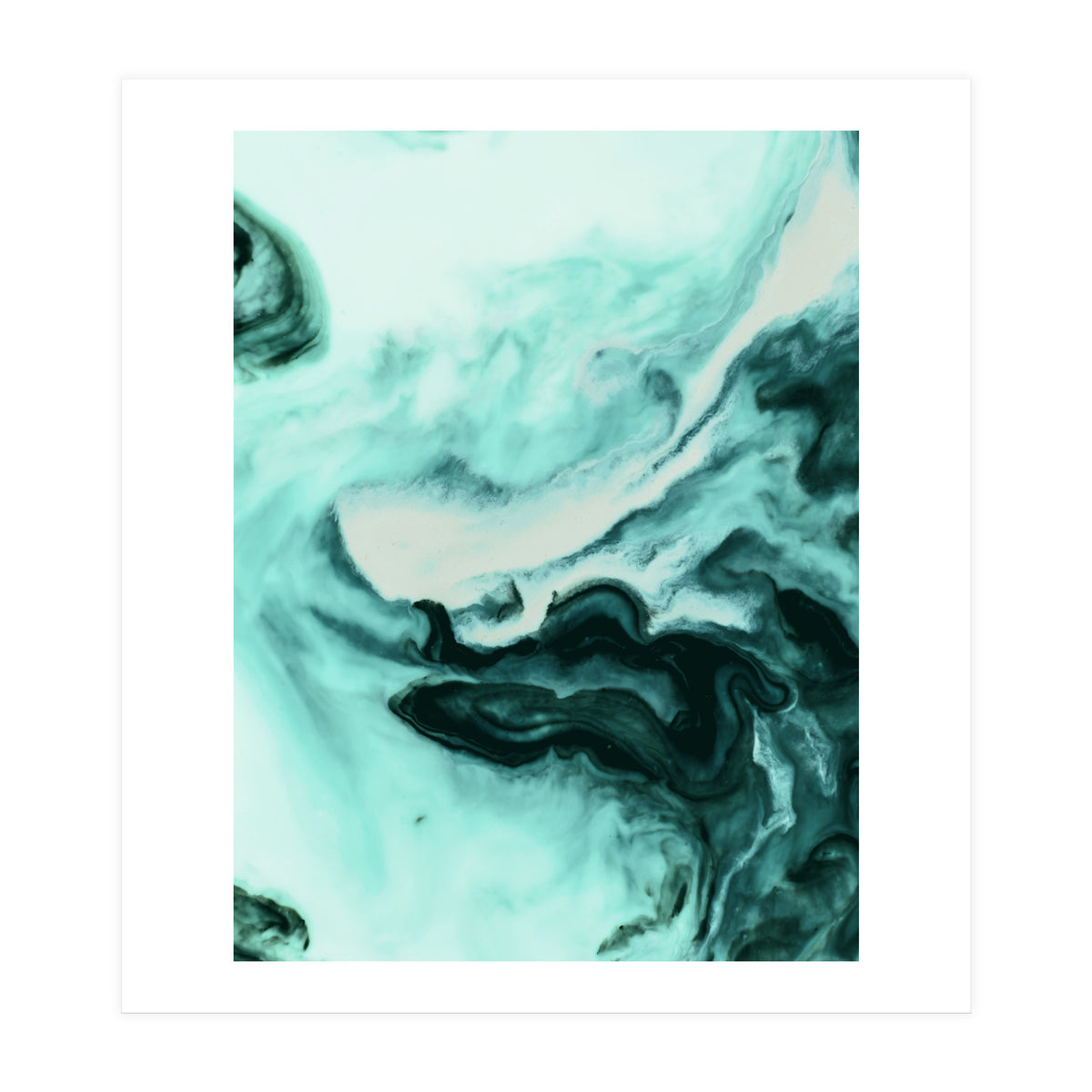Abstract marbling mint (Print Only)