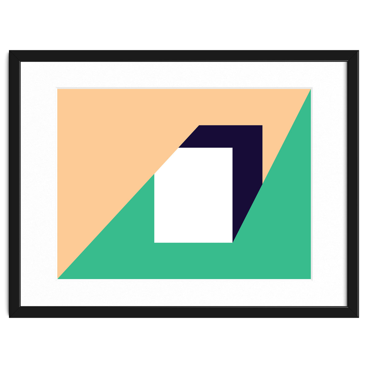 Geometric Shapes No. 61 - pink, green & dark blue