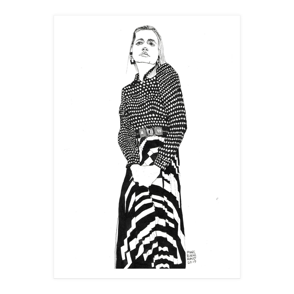 Untitled #40 - Woman in striped skirt (Print Only)