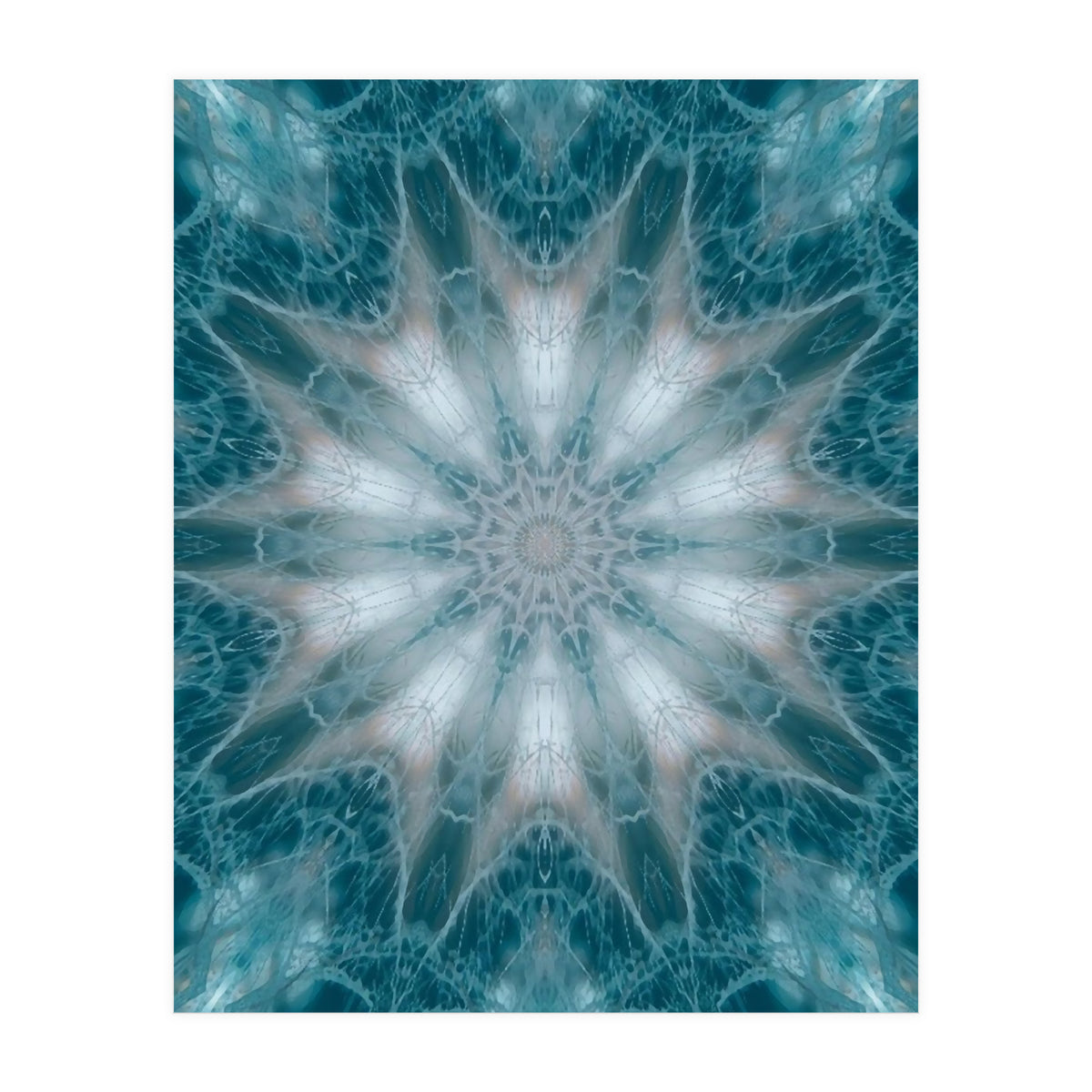 Mandala - Green, White, Rose (Print Only)