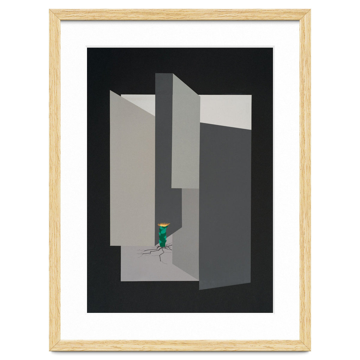 Small flower in concrete landscape.