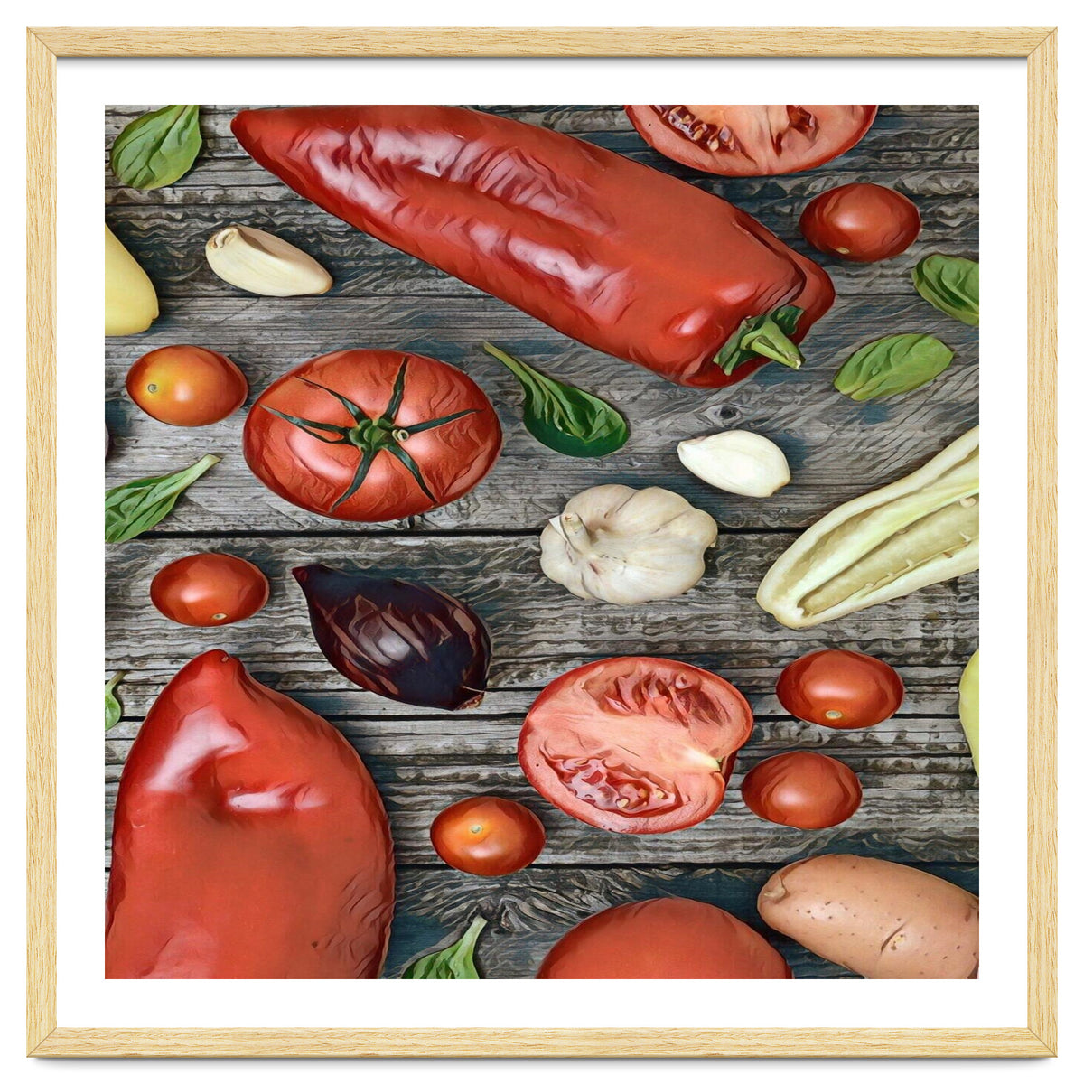 Tomatoes and bell peppers, healthy table