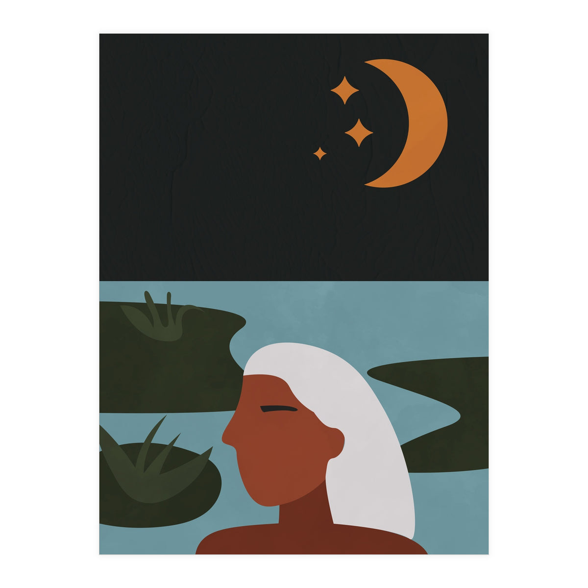 Boho Style Woman At The Lake (Print Only)