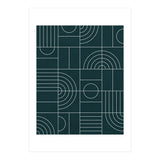 My Favorite Geometric Patterns No.26 - Green Tinted Navy Blue (Print Only) thumbnail