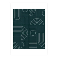 My Favorite Geometric Patterns No.26 - Green Tinted Navy Blue (Print Only)
