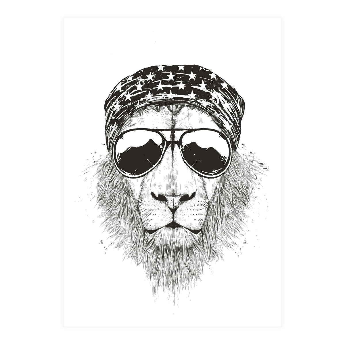 Wild Lion (bw) (Print Only)
