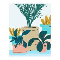 Little House Plants | Pastel Botanical Nature Plant Pots | Bohemian Cute Chic Palm Modern (Print Only)