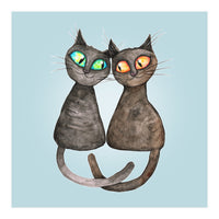 Two cute loving cats (Print Only)