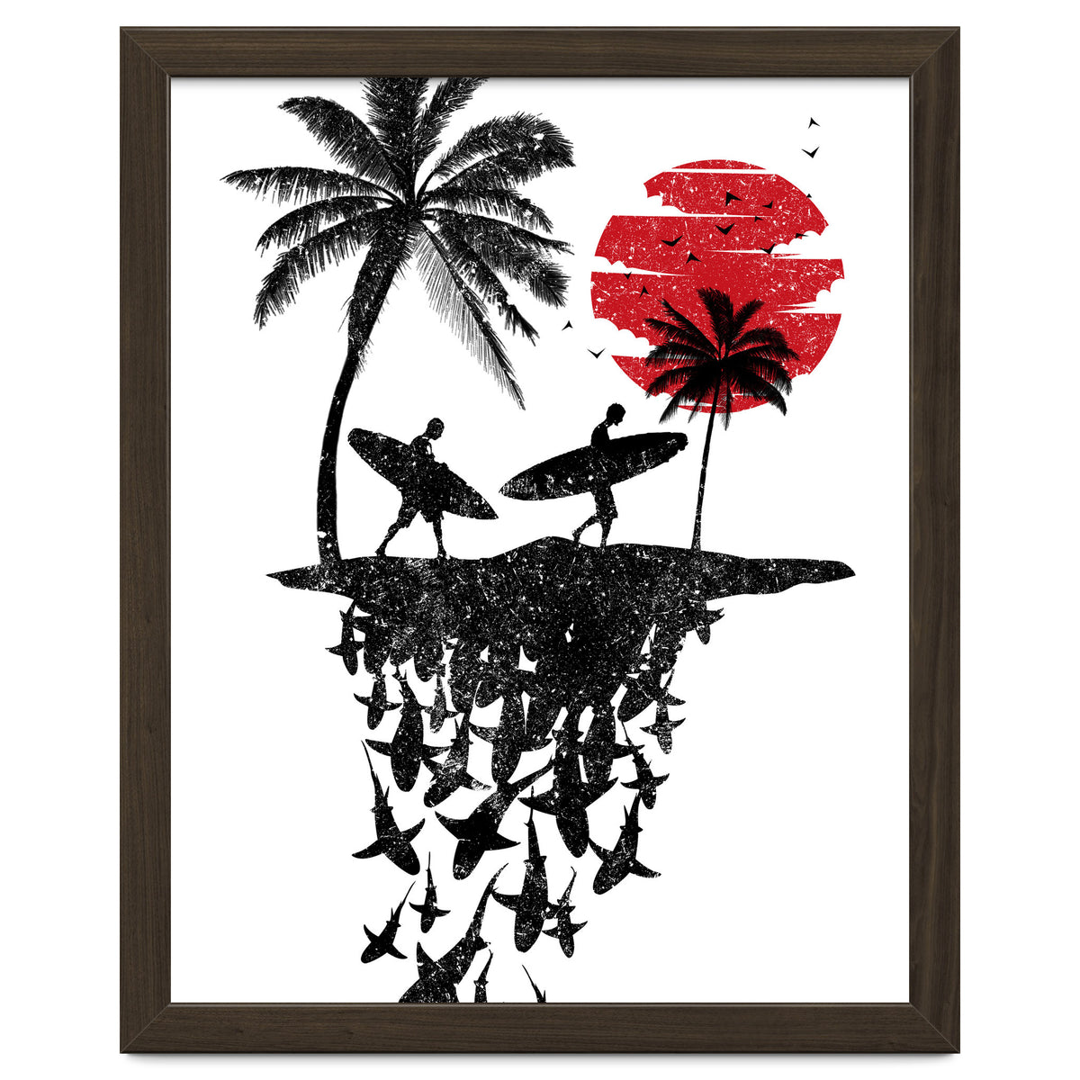 Surfer island sharks