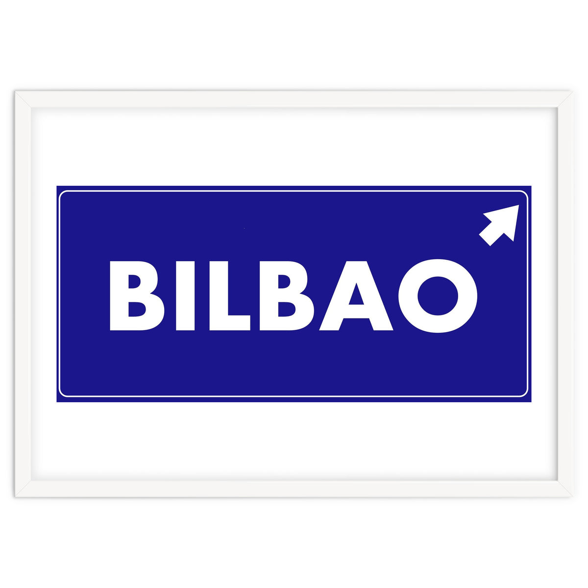 Let`s go to Bilbao, Spain! Blue road sign