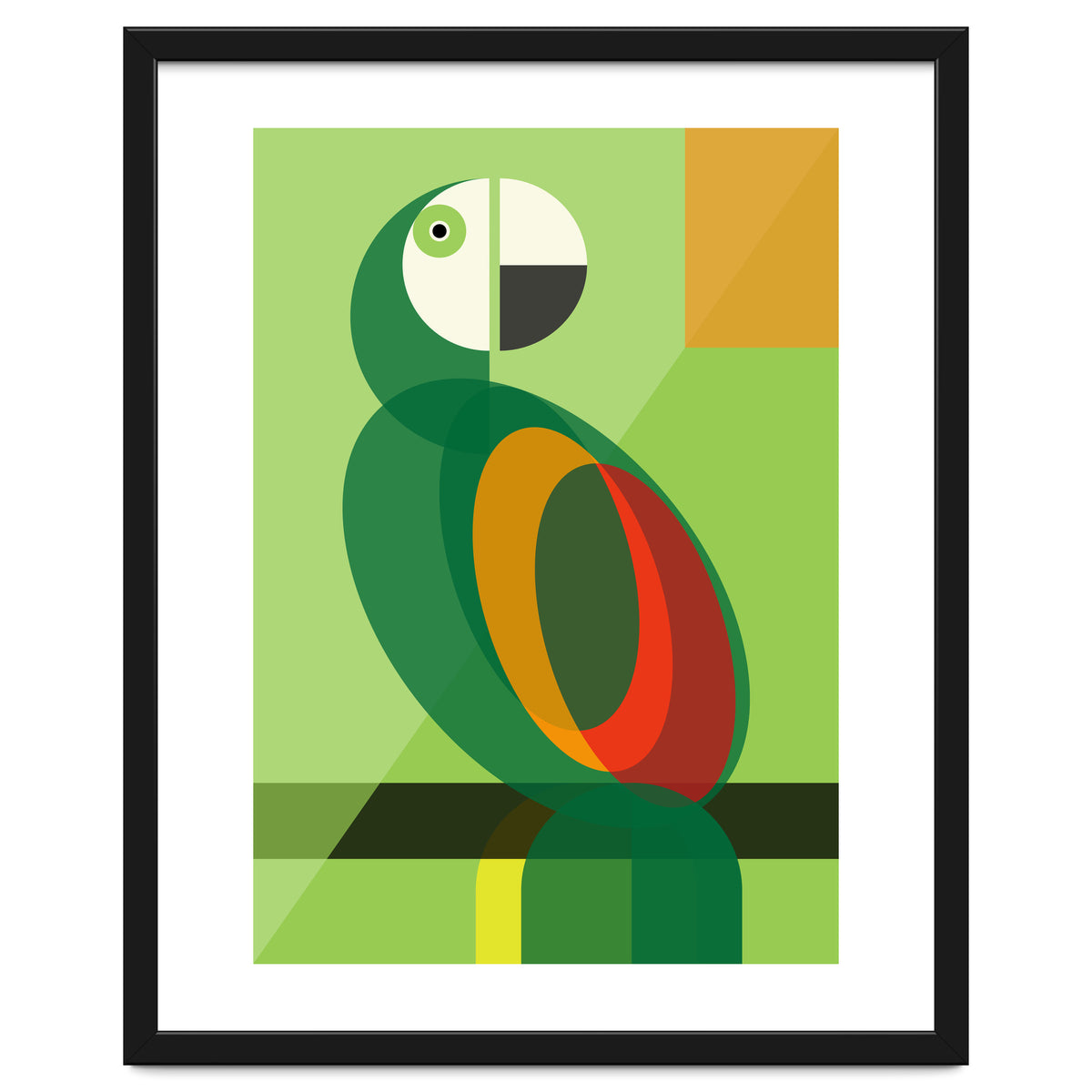 Mid Century Geometric Parrot