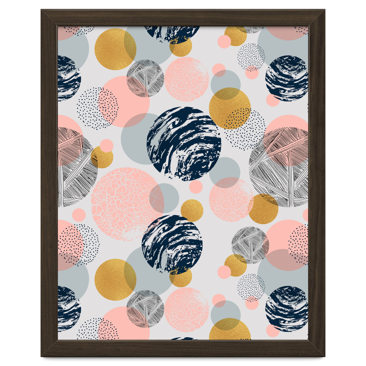 Pattern of abstract textured circles