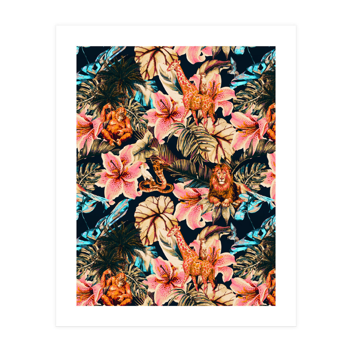 Wild animals in the dark of the jungle 02 (Print Only)