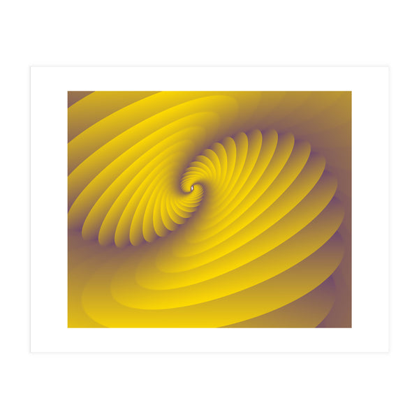 3d Abstract YELLOW Spiral Modern ART (Print Only)