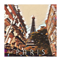 Paris, Eiffel tower street view. (Print Only)