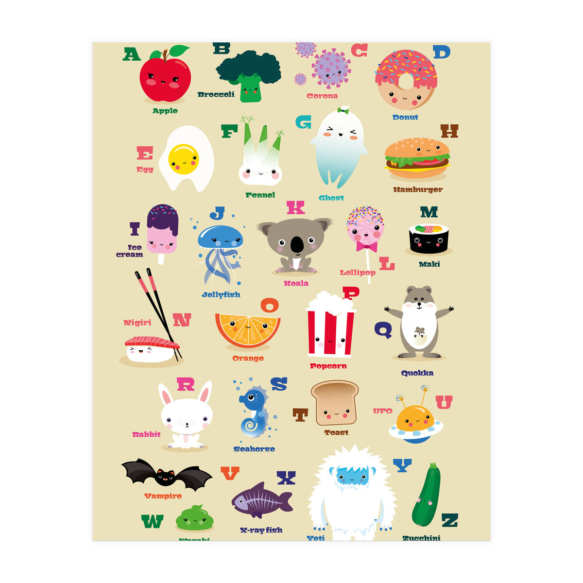 Nursery Kawaii Alphabet (Print Only)