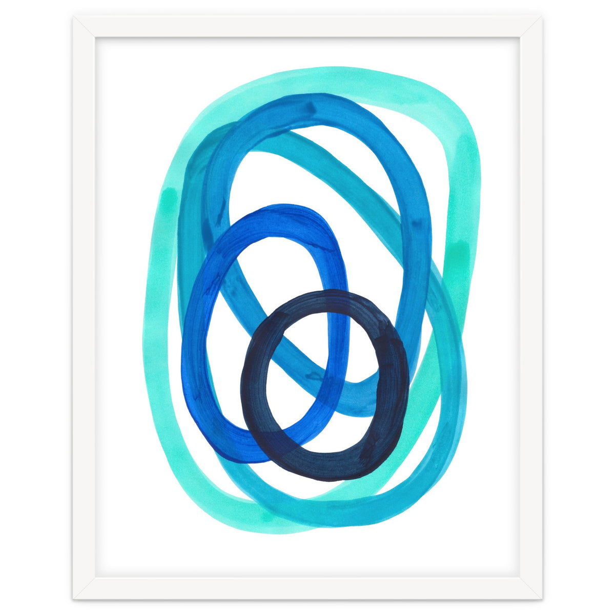 Marine Blues Blue Teal Turquoise Navy Blue Nesting Circles