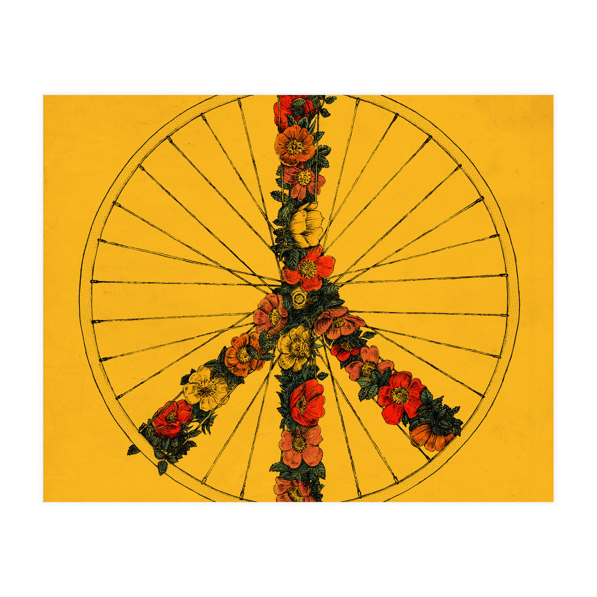 Peace And Bike Yellow (Print Only)