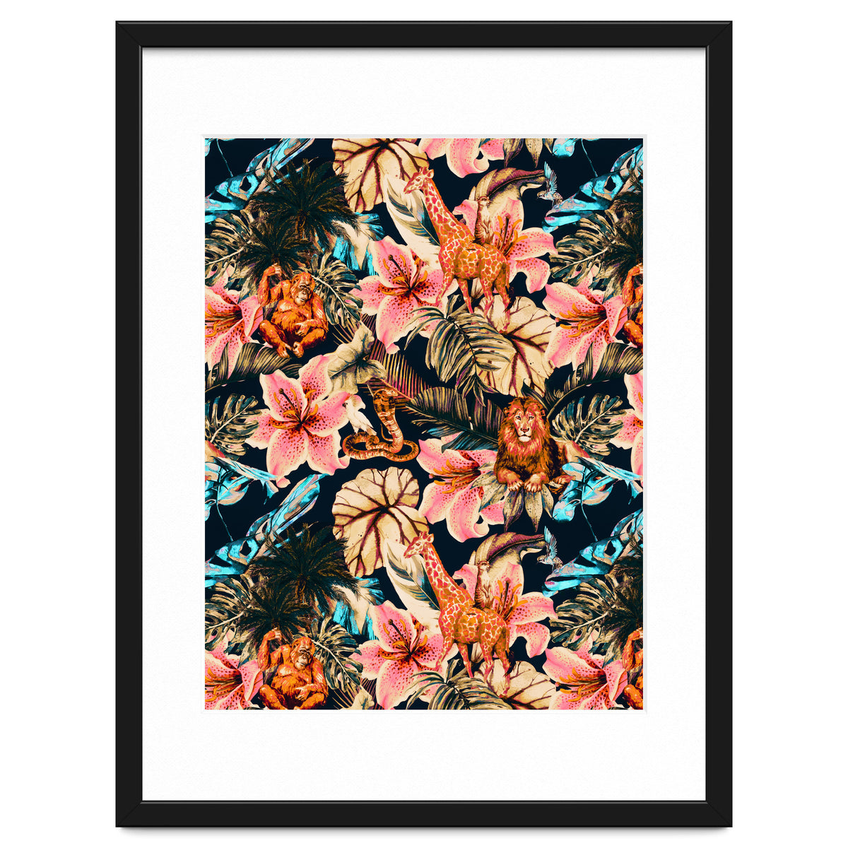 Wild animals in the dark of the jungle 02