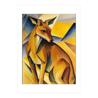Kangaroo Abstract Oil Painting (Print Only)