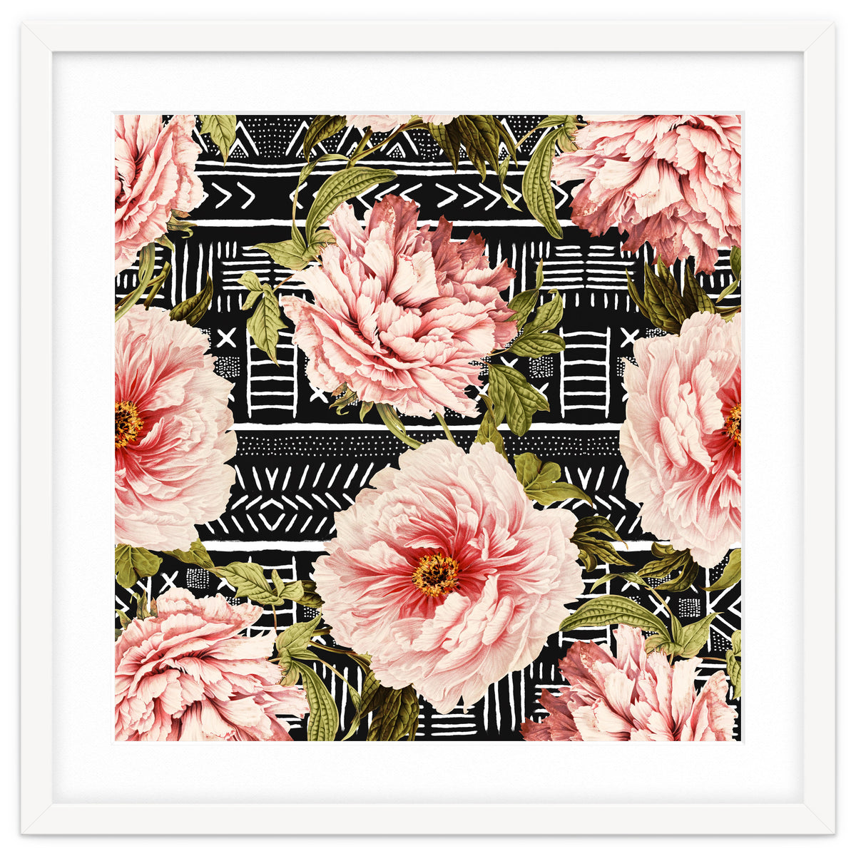 Flowering pink on drawn lines