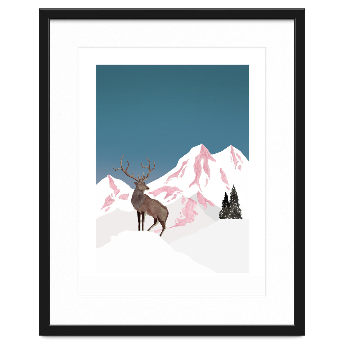 Mountain Love Winter Stag