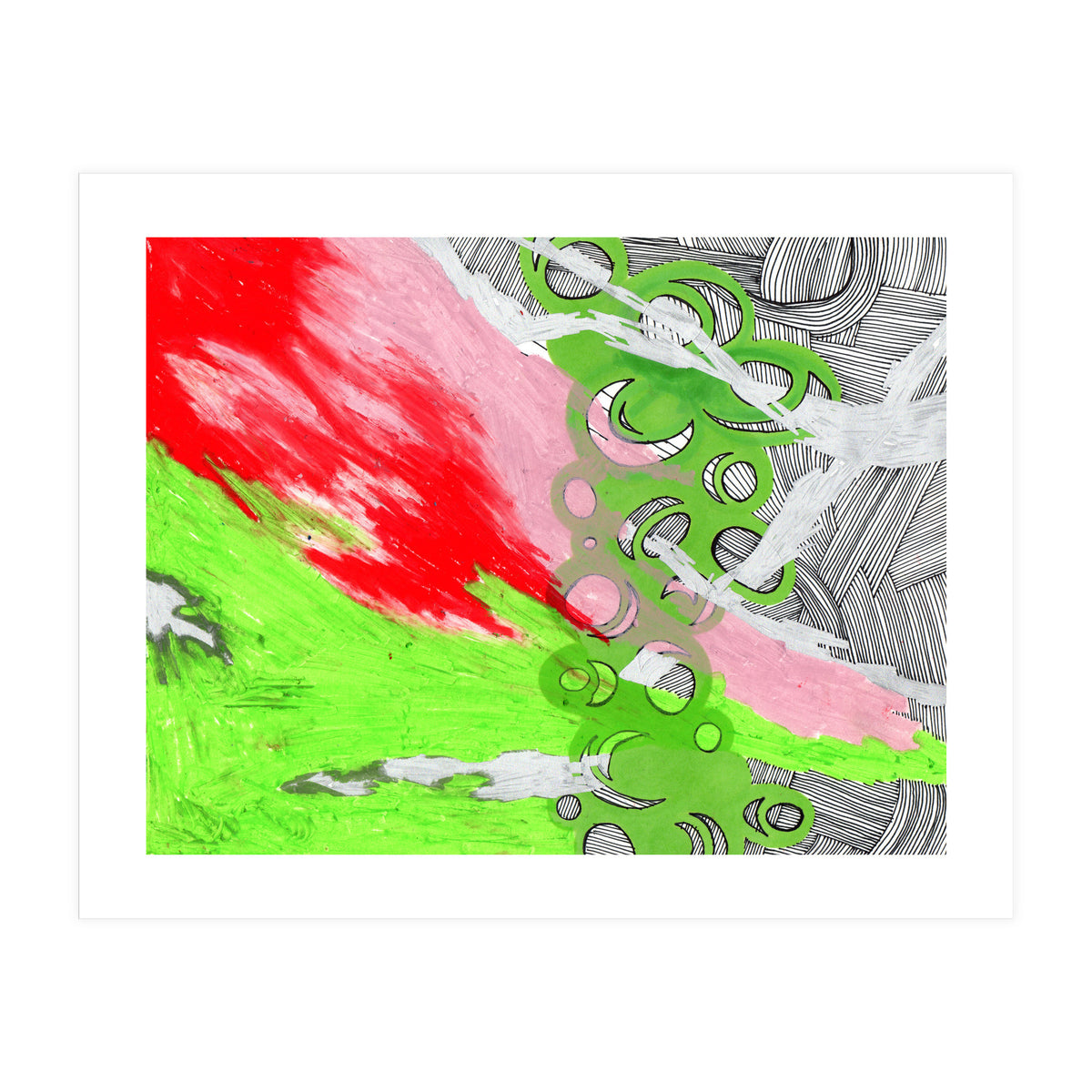 Green and Pink Spill (Print Only)