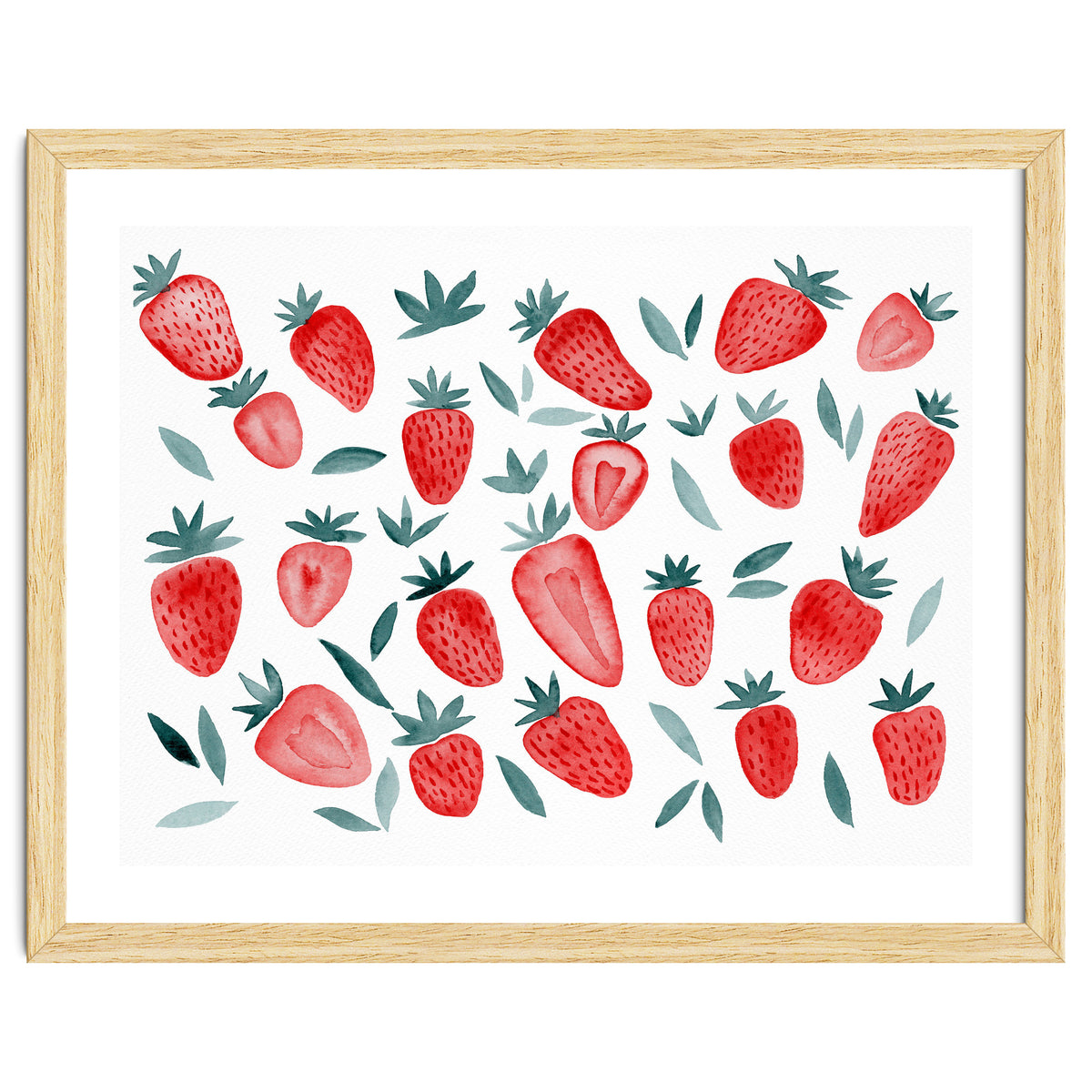 Strawberries - red and teal