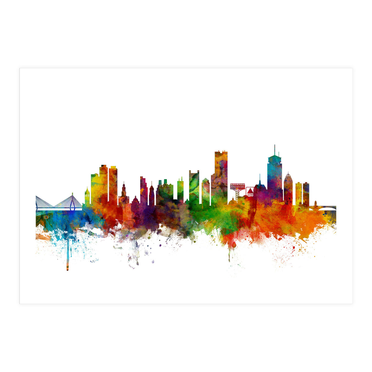 Boston Massachusetts Skyline (Print Only)