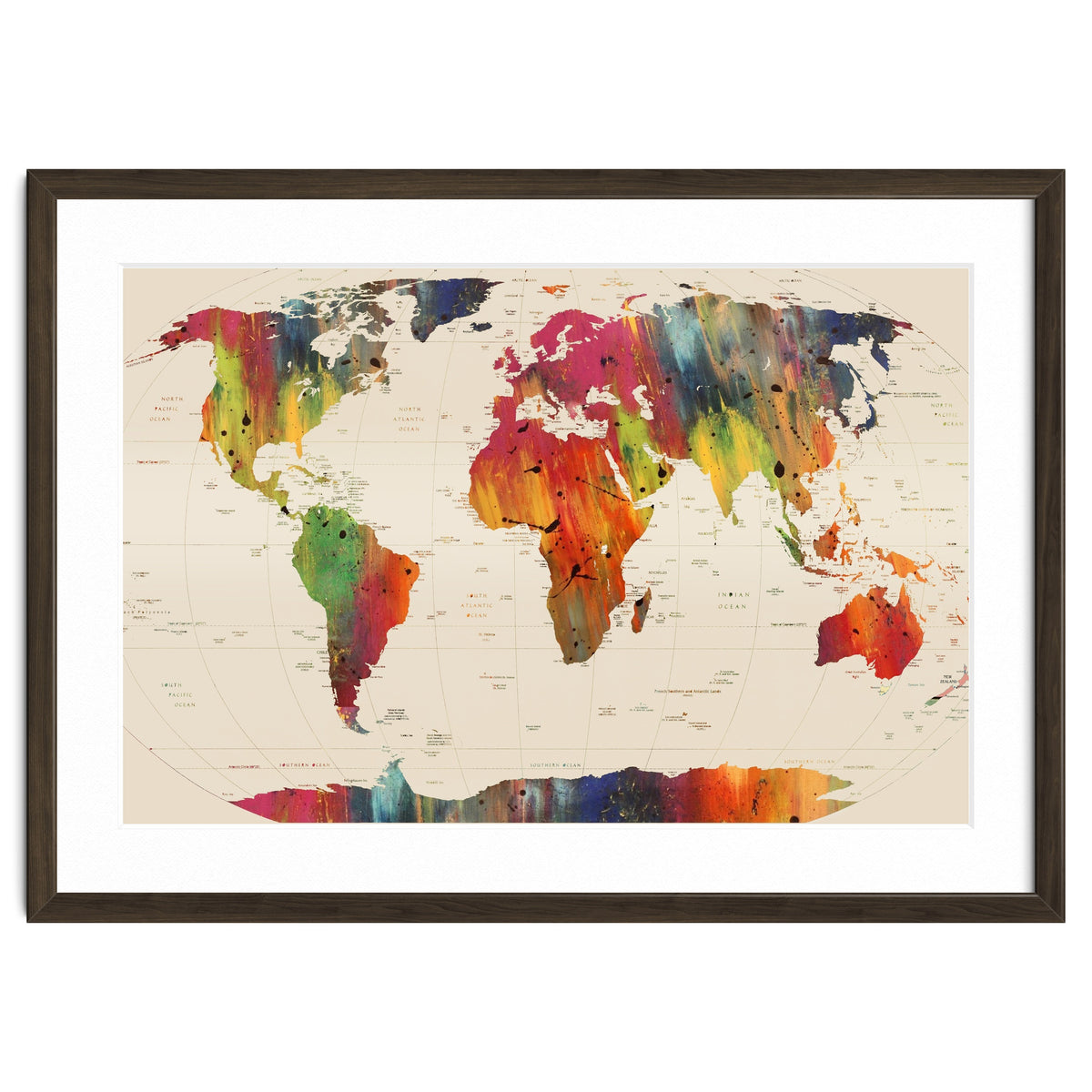 ALLOVER THE WORLD-Painted map