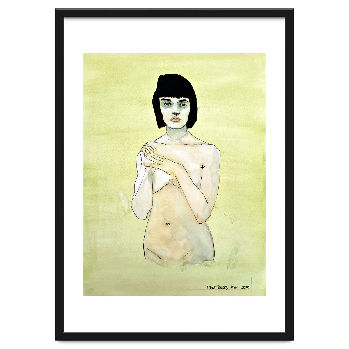 Untitled #75 Nude on a yellow-green ground