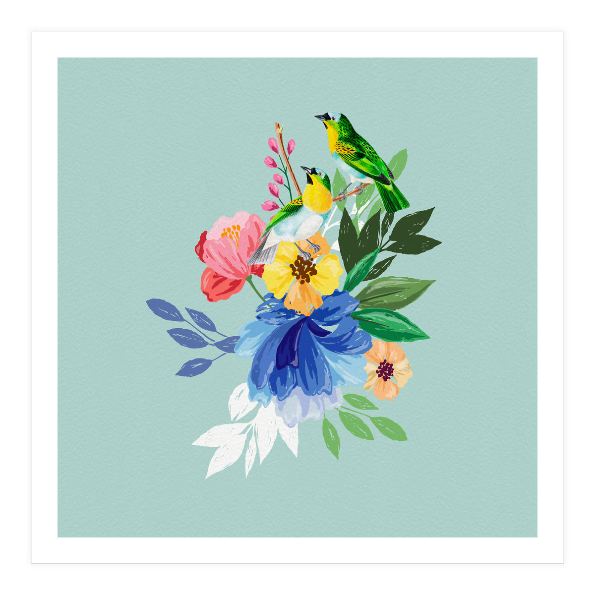 Flowers And Birds (Print Only)