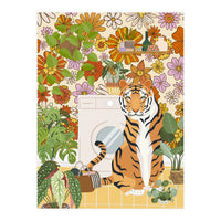 Tiger in Groovy Laundry Room (Print Only)