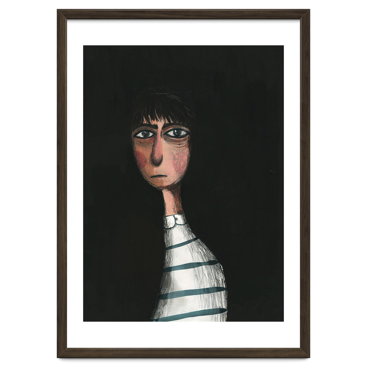 Seated Woman In Stripes