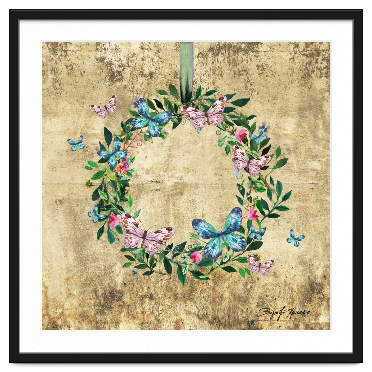 Wreath #Flowers & Butterflies#Royal collection