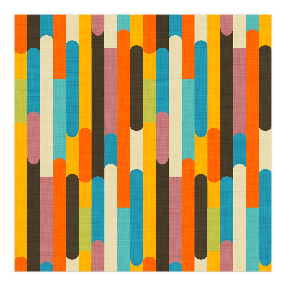 Retro Color Block Orange (Print Only)