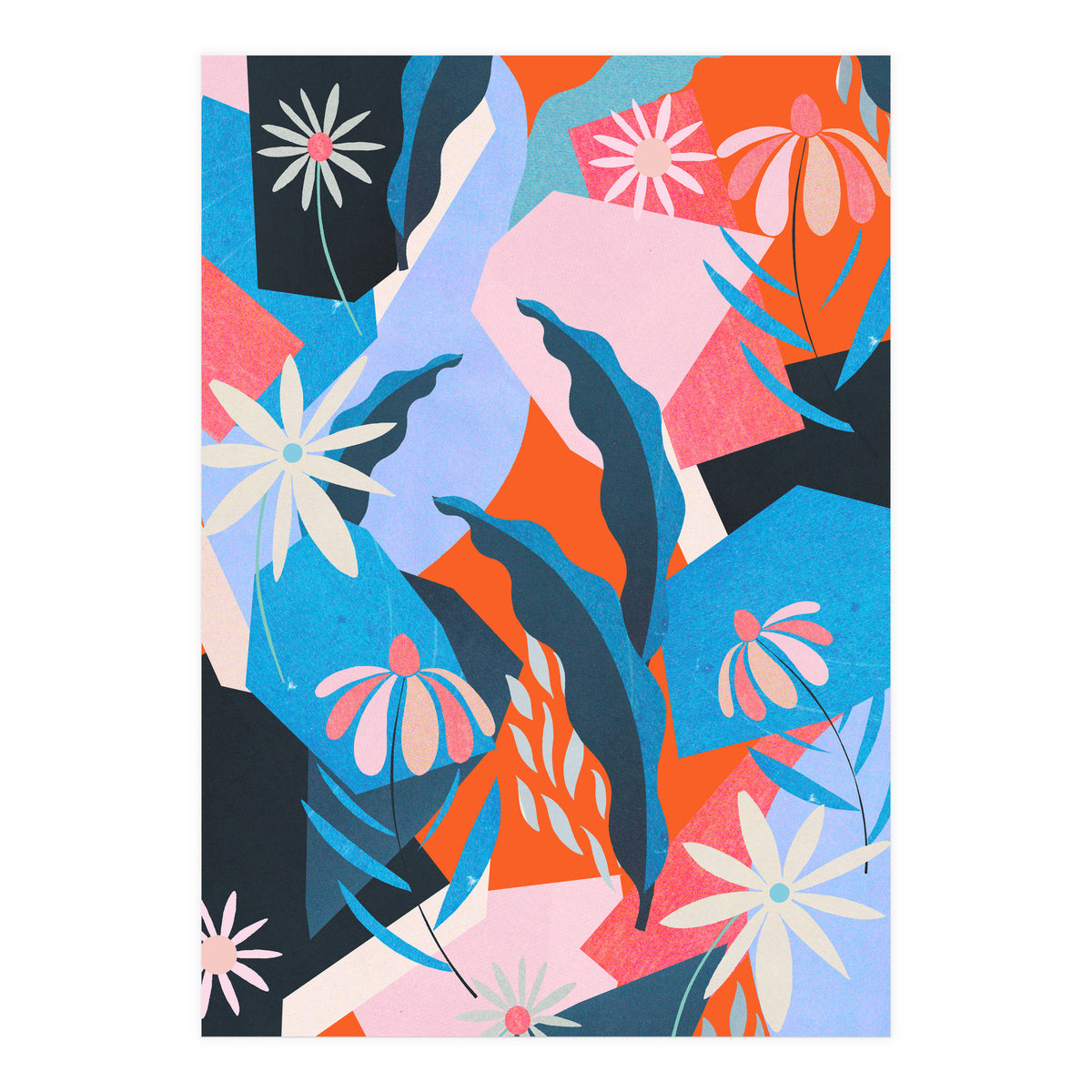 Blue, orange and pink (Print Only)