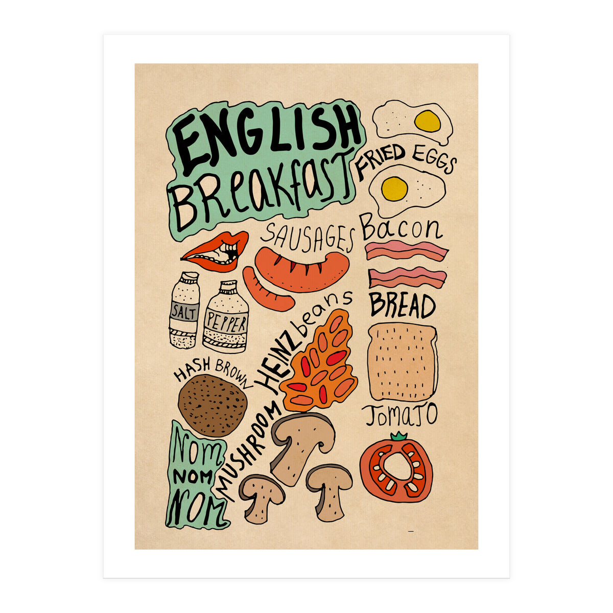 English Breakfast food recipe (Print Only)
