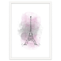 Watercolor Art Eiffel Tower | pink