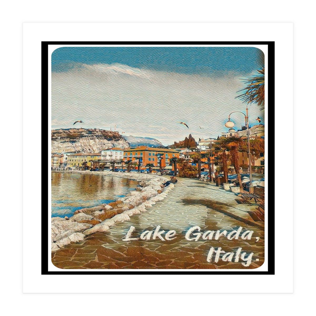 Birds And People On Lake Garda (Print Only)
