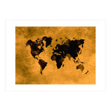World Map black and yellow digital art (Print Only) thumbnail