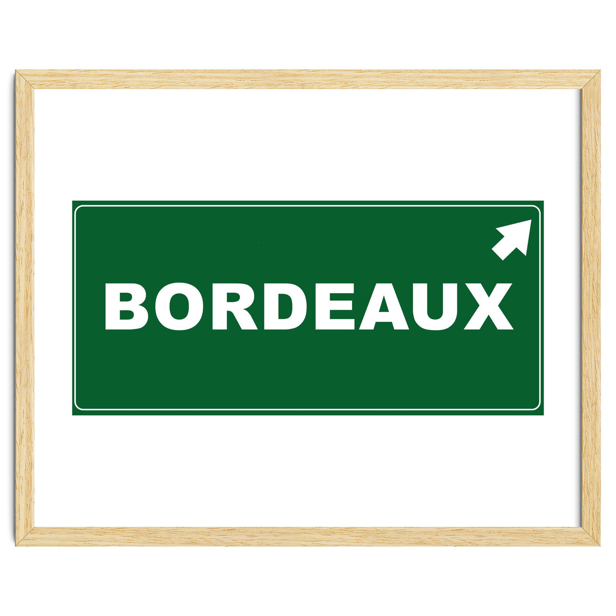 Let`s go to Bordeaux, France! Green road sign