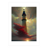 Lighthouse floating in the Sunset Clouds (Print Only) thumbnail