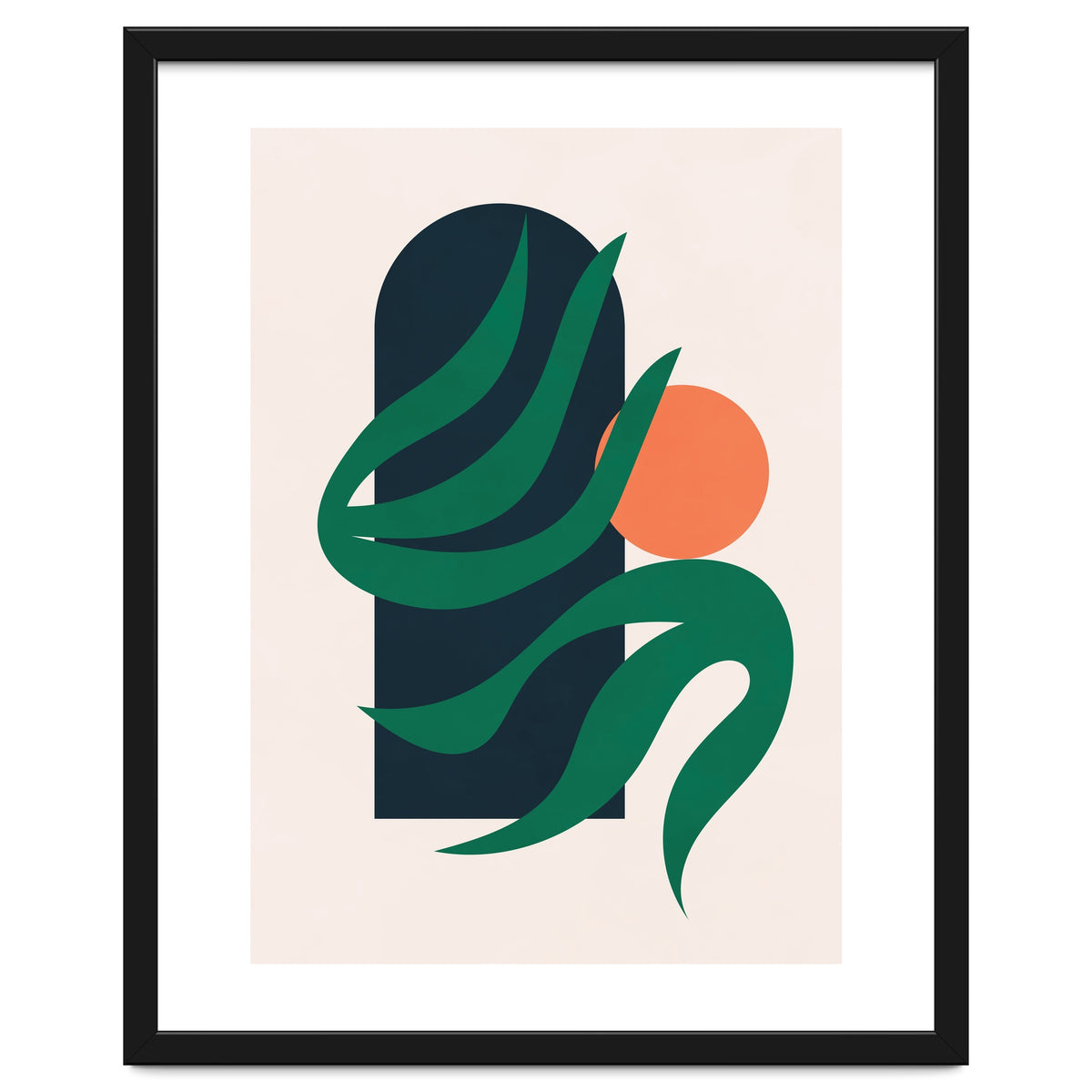 Mid Century Modern Botanical Geometric Art